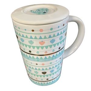 Davids Tea Sweater Pattern green large mug with lid